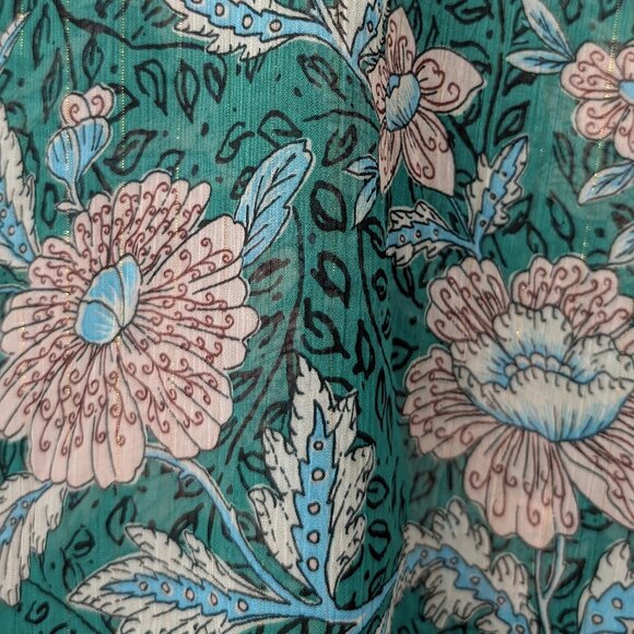 Torrid Chiffon Lurex Button-Up Blouse in Green - NWOT - Picture 9 of 16